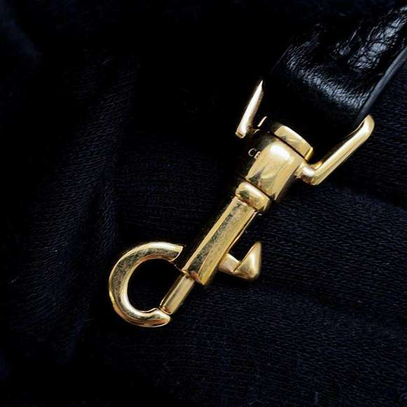 Celine Small Hippo Drawstring Cuile Triomphe Shoulder Bag Black - Picture 11 of 13